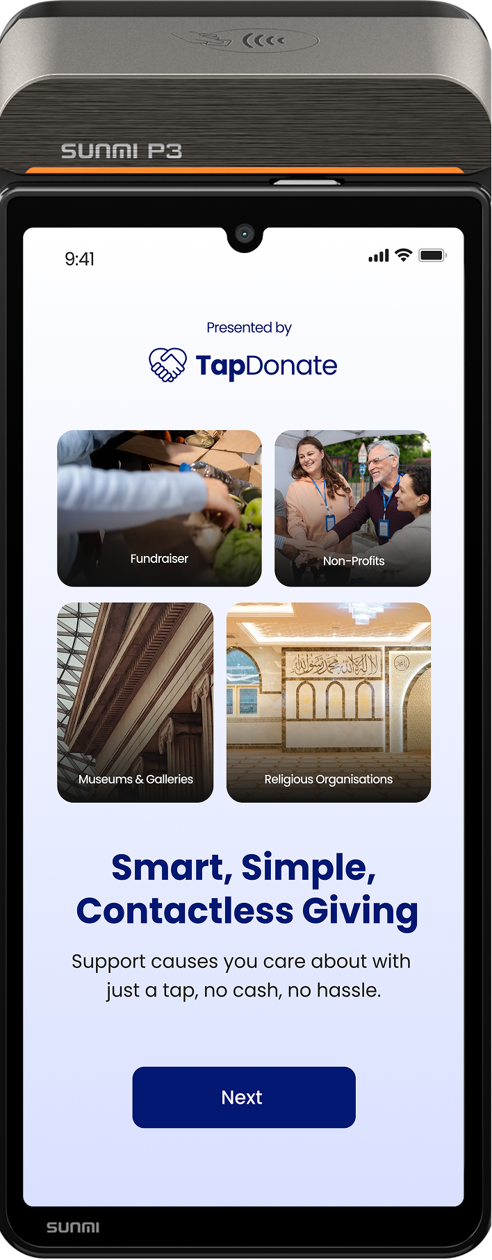 TapDonate handheld donation device