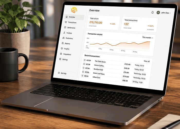 Tectah for Business app showing payment insights and transaction management