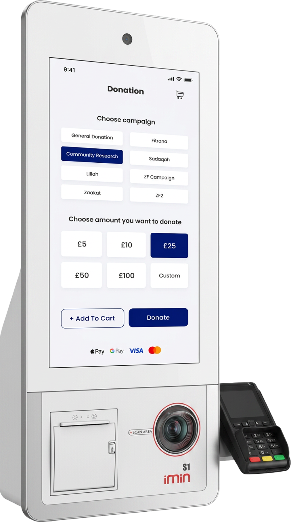 Large IMIN Kiosk donation terminal